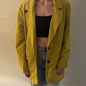 yellow corduroy blazer